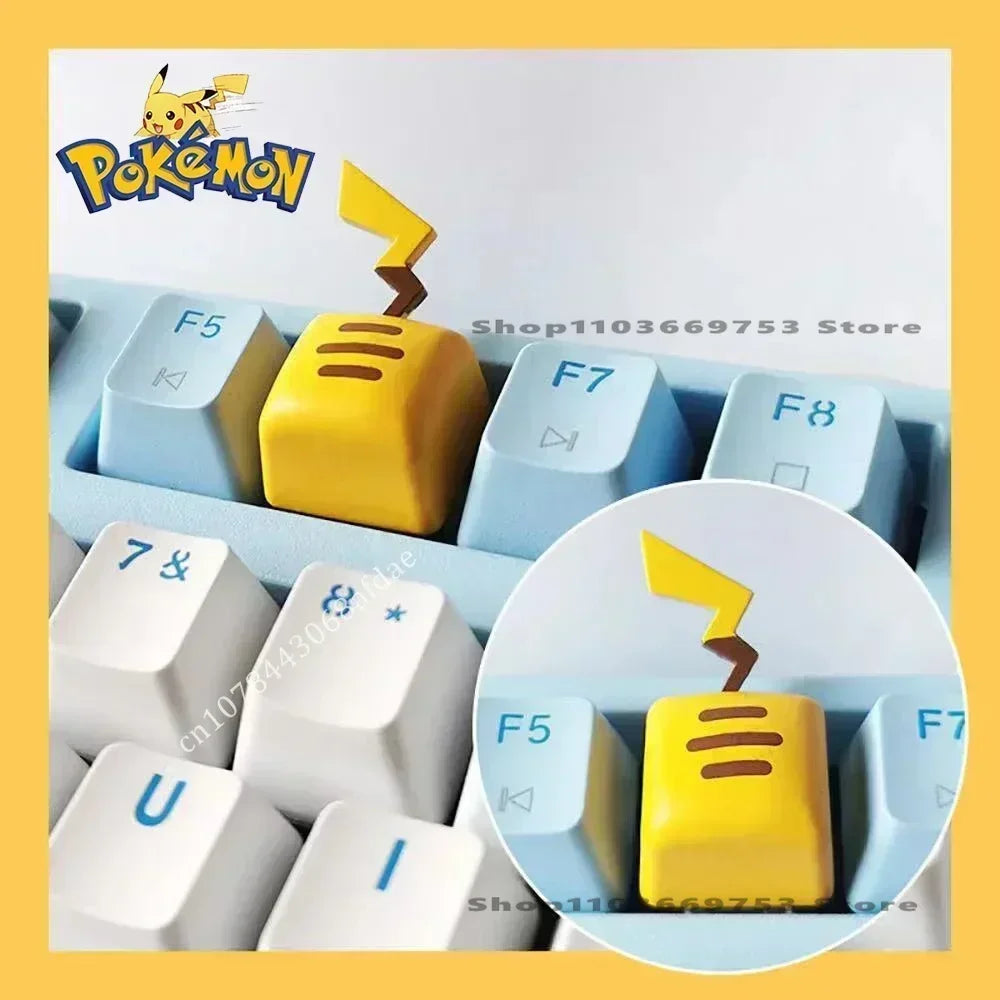 Pokemon Keycaps Pikachu Squirtle Mewtwo Kawaii Keyboard Cap for Cross Shaft Mechanical Keyboard Resin Keycap Stereo Key Cap