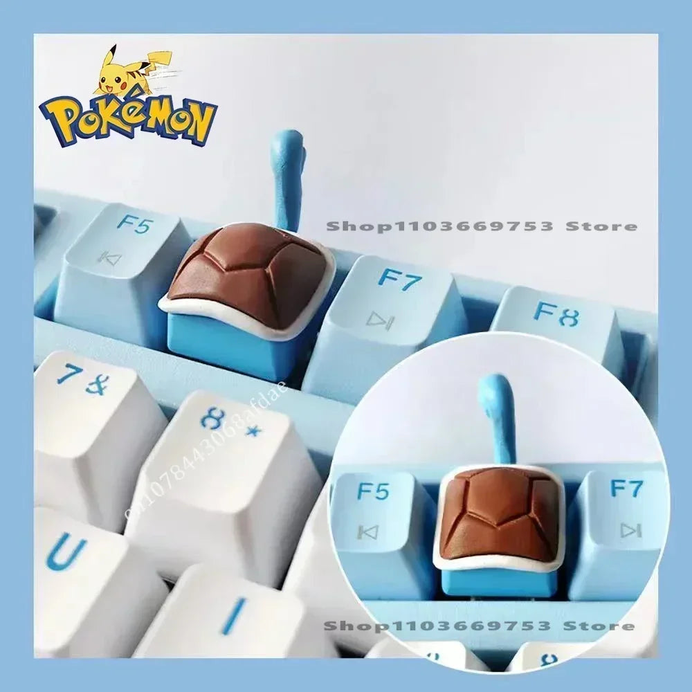 Pokemon Keycaps Pikachu Squirtle Mewtwo Kawaii Keyboard Cap for Cross Shaft Mechanical Keyboard Resin Keycap Stereo Key Cap