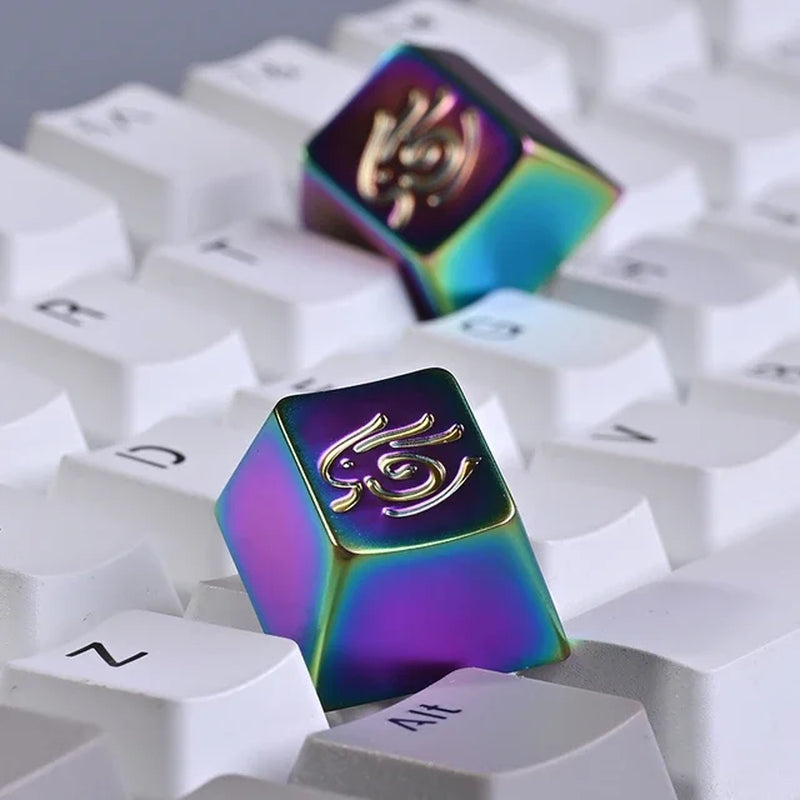1Pc Zinc Aluminium Alloy Key Cap Mechanical Keyboard Keycap for CSGO OW Dota 2 PUBG WOW LOL R4 Height Stereoscopic Relief