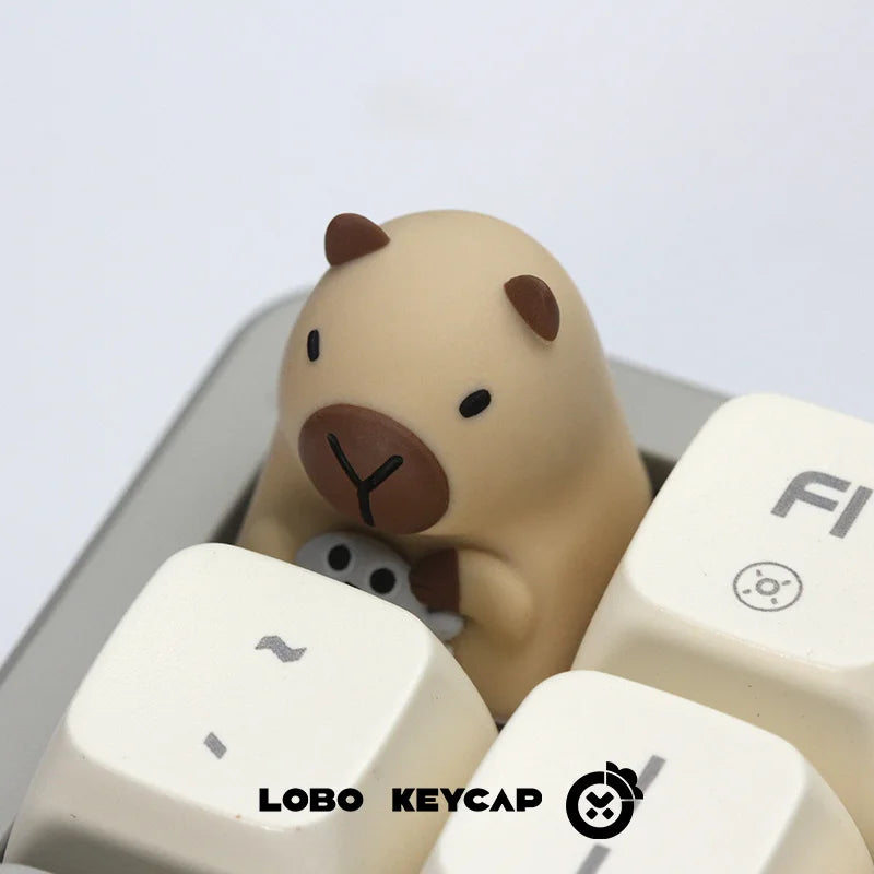 Lobo Capybara Keycaps Resin Creative Keycaps for Mechanical Keyboard Cute Cartoon Keyboard Decoration Customized Gifts