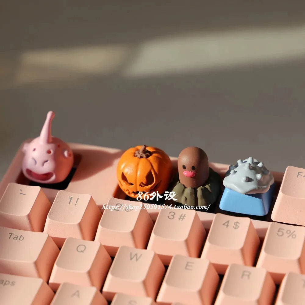 Pokemon Keycaps Pikachu Squirtle Mewtwo Kawaii Keyboard Cap for Cross Shaft Mechanical Keyboard Resin Keycap Stereo Key Cap