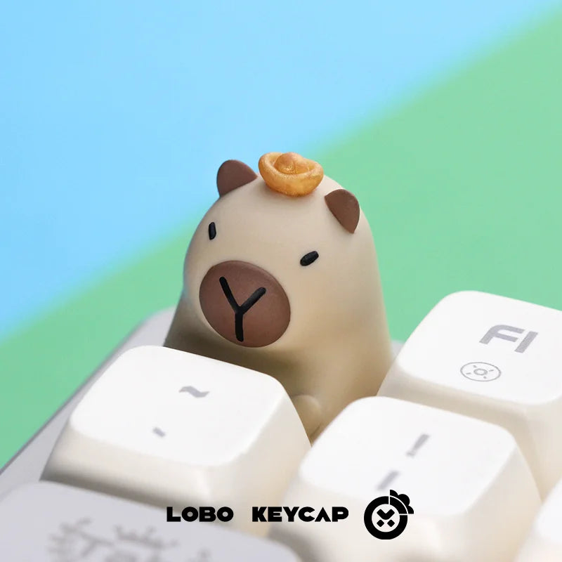 Lobo Capybara Keycaps Resin Creative Keycaps for Mechanical Keyboard Cute Cartoon Keyboard Decoration Customized Gifts
