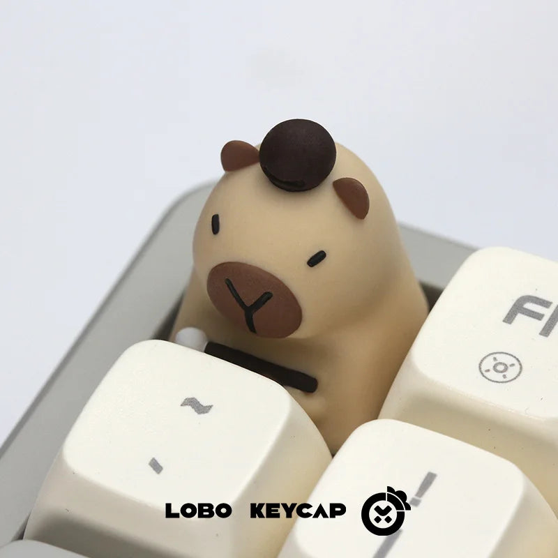 Lobo Capybara Keycaps Resin Creative Keycaps for Mechanical Keyboard Cute Cartoon Keyboard Decoration Customized Gifts