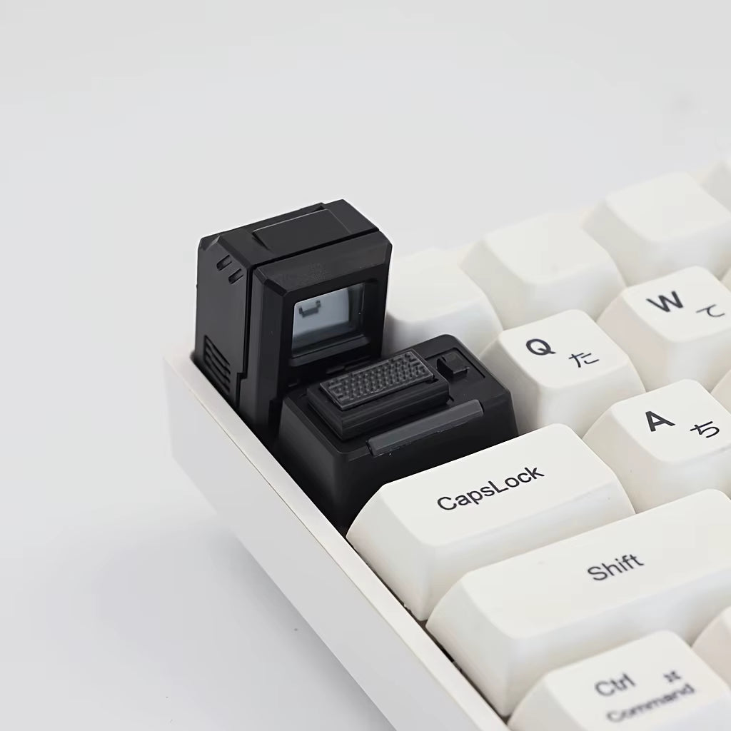 2PC Nostalgic Mini Macintosh Keycap Classic Retro MAC Hat FC Cute Style ABS PC Creative Face Changeable for Mechanical Keyboard