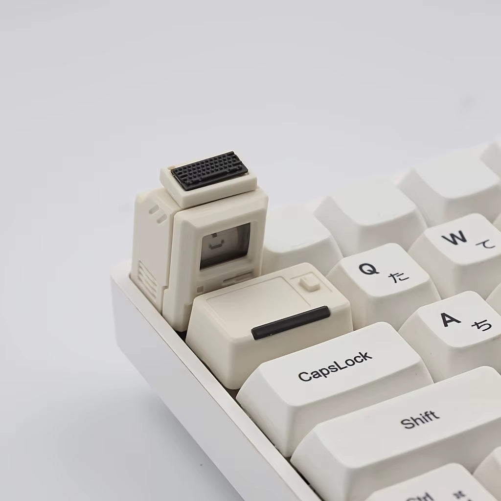 2PC Nostalgic Mini Macintosh Keycap Classic Retro MAC Hat FC Cute Style ABS PC Creative Face Changeable for Mechanical Keyboard