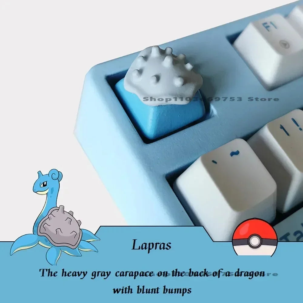 Pokemon Keycaps Pikachu Squirtle Mewtwo Kawaii Keyboard Cap for Cross Shaft Mechanical Keyboard Resin Keycap Stereo Key Cap