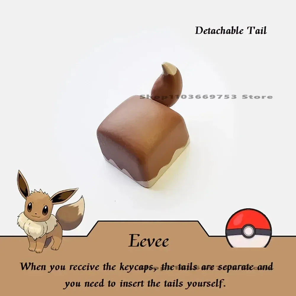 Pokemon Keycaps Pikachu Squirtle Mewtwo Kawaii Keyboard Cap for Cross Shaft Mechanical Keyboard Resin Keycap Stereo Key Cap