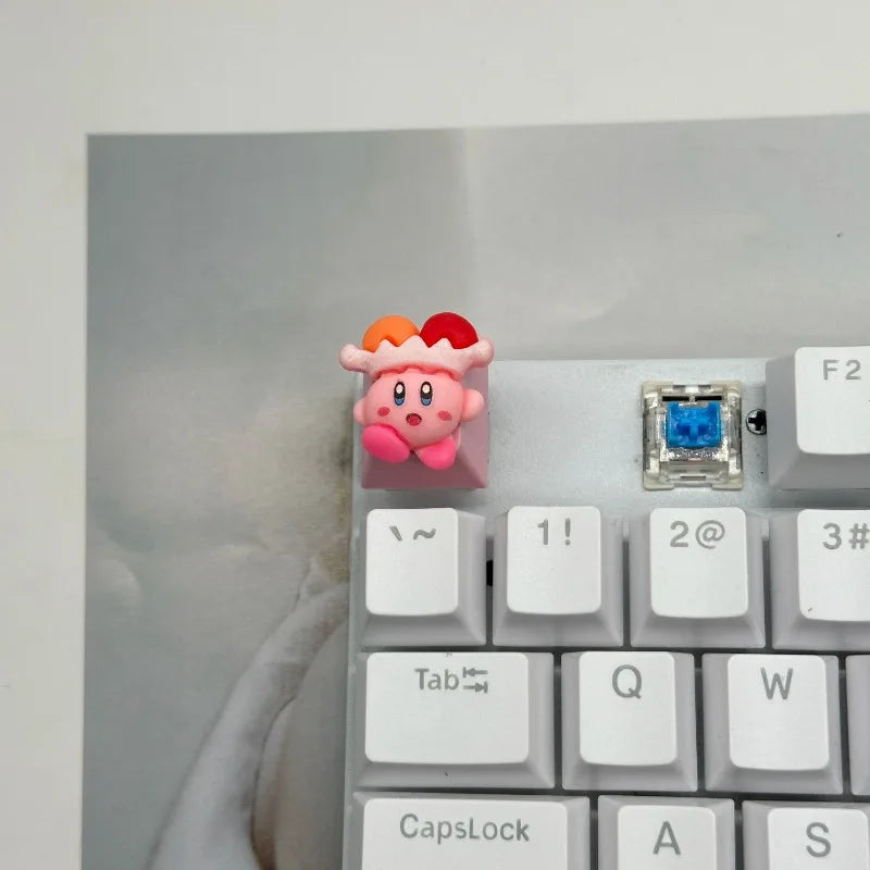 Pokemon Anime Cute Kirby Keycaps Mechanical Keyboard Accessories R4 ESC Cross Axis Cartoon Anime Keys Pink Girl 3D Lovely Keycap