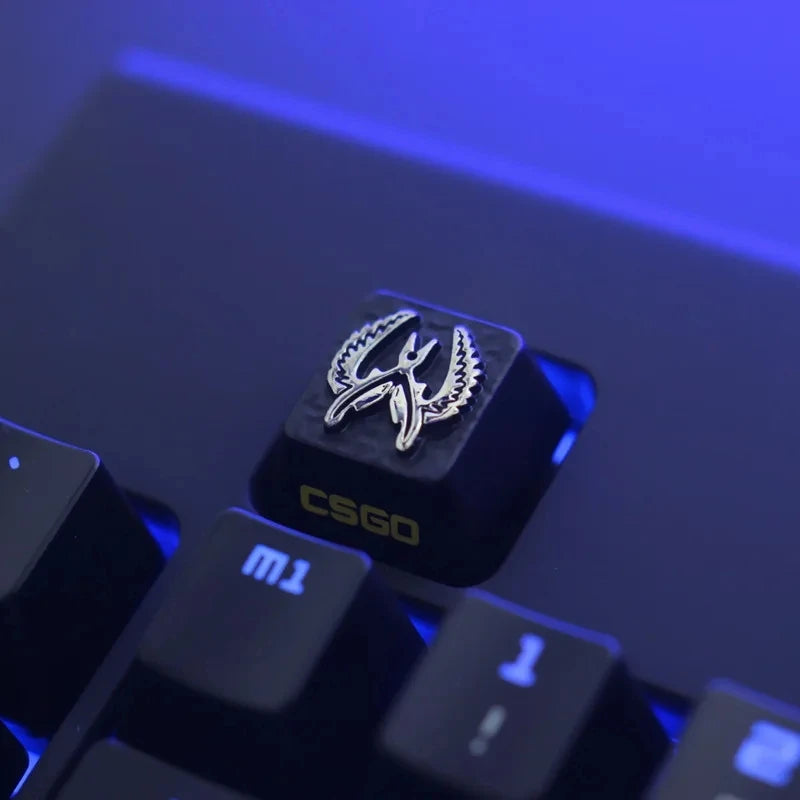 1Pc Zinc Aluminium Alloy Key Cap Mechanical Keyboard Keycap for CSGO OW Dota 2 PUBG WOW LOL R4 Height Stereoscopic Relief