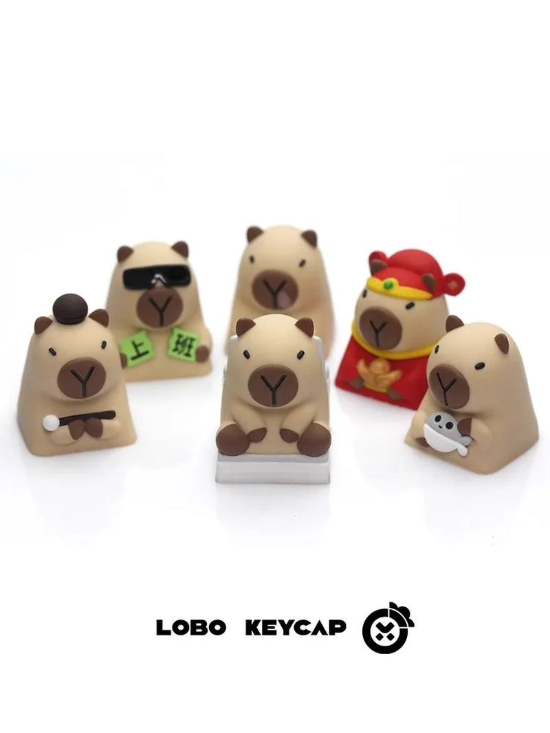 Lobo Capybara Keycaps Resin Creative Keycaps for Mechanical Keyboard Cute Cartoon Keyboard Decoration Customized Gifts