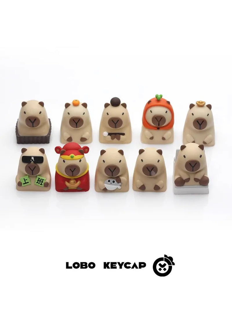 Lobo Capybara Keycaps Resin Creative Keycaps for Mechanical Keyboard Cute Cartoon Keyboard Decoration Customized Gifts