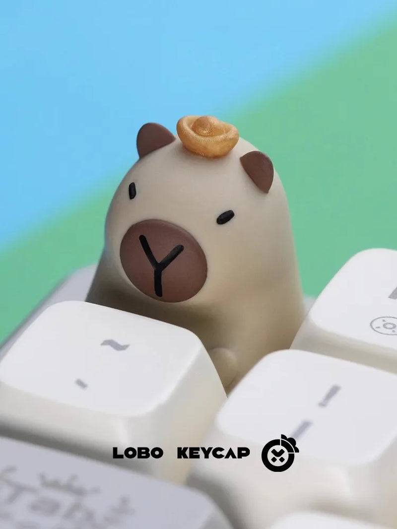 Lobo Capybara Keycaps Resin Creative Keycaps for Mechanical Keyboard Cute Cartoon Keyboard Decoration Customized Gifts