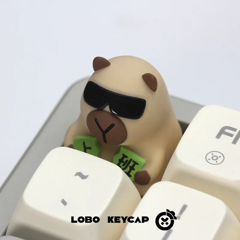 Lobo Capybara Keycaps Resin Creative Keycaps for Mechanical Keyboard Cute Cartoon Keyboard Decoration Customized Gifts