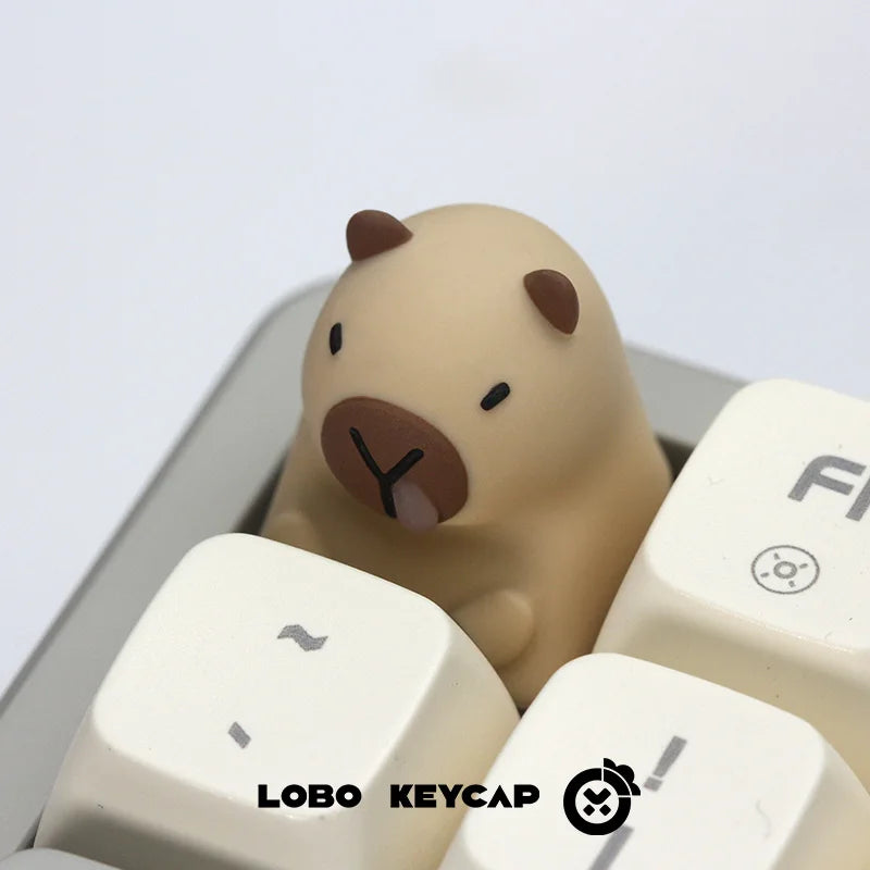 Lobo Capybara Keycaps Resin Creative Keycaps for Mechanical Keyboard Cute Cartoon Keyboard Decoration Customized Gifts