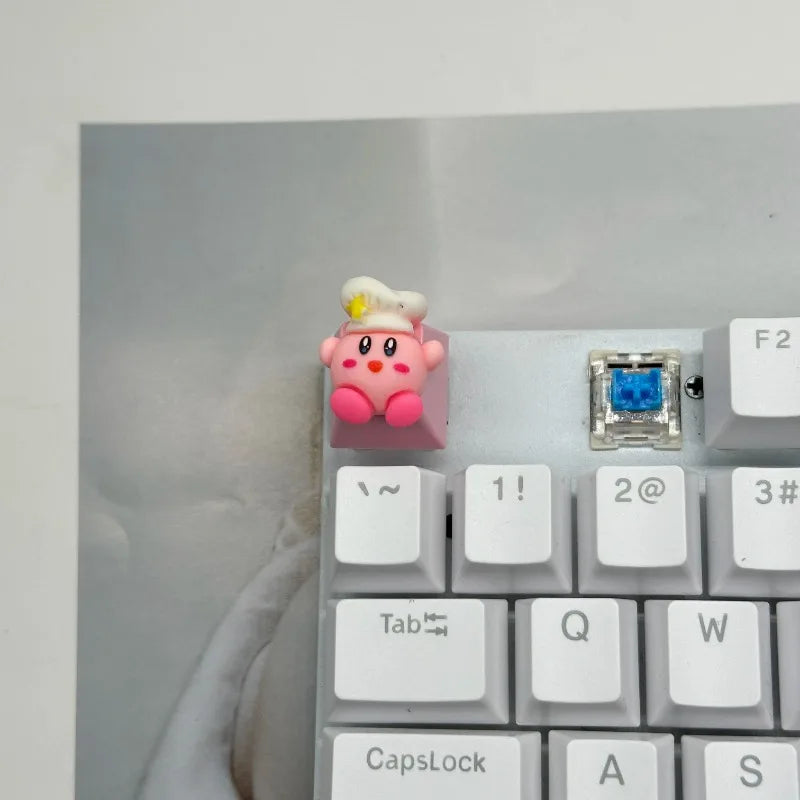 Pokemon Anime Cute Kirby Keycaps Mechanical Keyboard Accessories R4 ESC Cross Axis Cartoon Anime Keys Pink Girl 3D Lovely Keycap