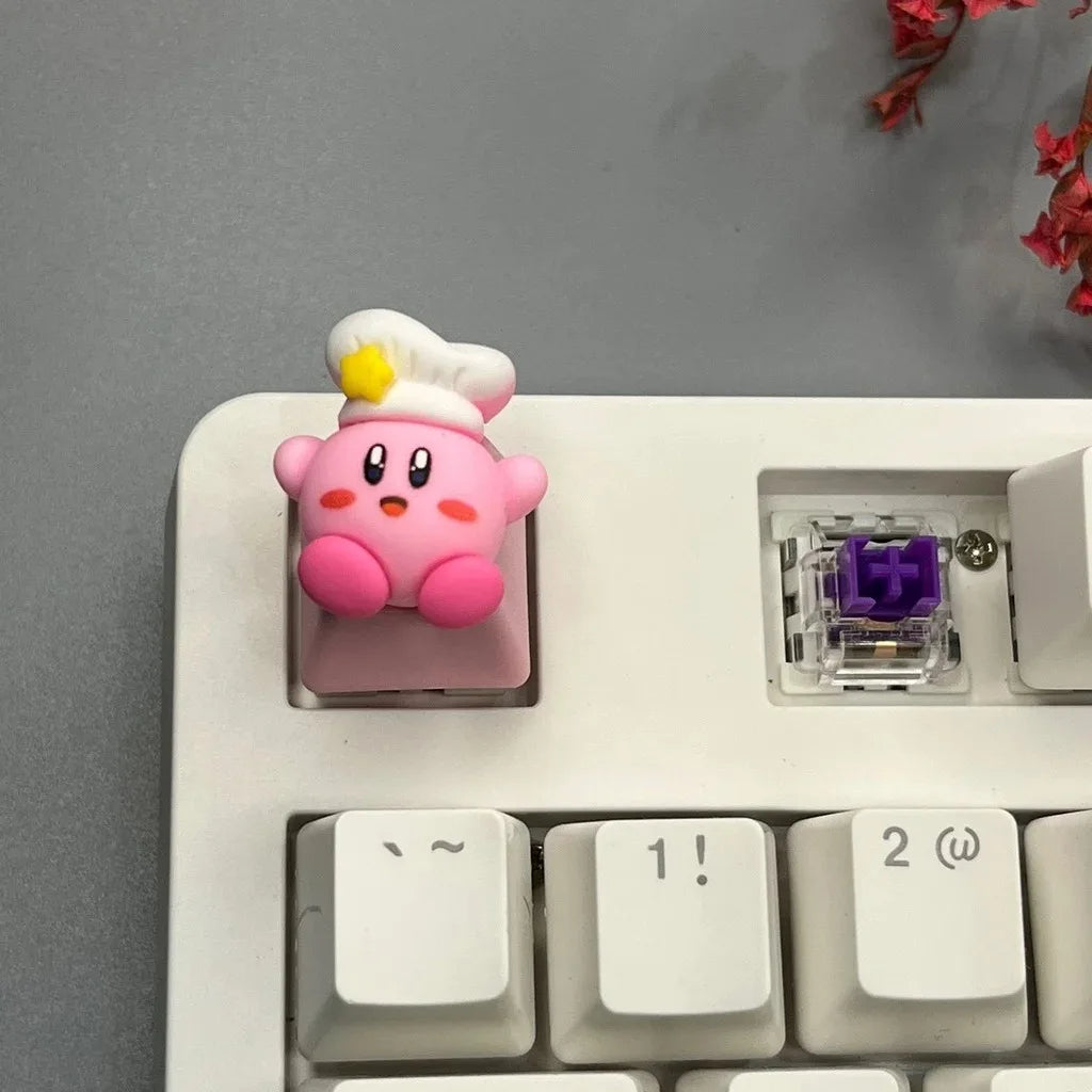 Pokemon Anime Cute Kirby Keycaps Mechanical Keyboard Accessories R4 ESC Cross Axis Cartoon Anime Keys Pink Girl 3D Lovely Keycap