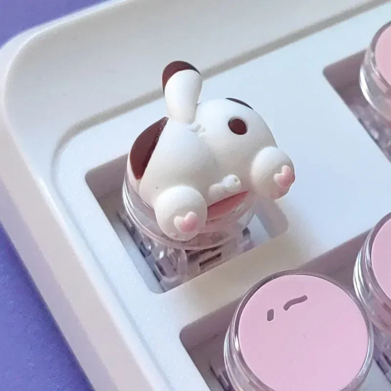 Mifuny Cute Cat/Corgi Butt Keycaps Bear/Rabbit 3D Resin DIY Custom Cartoon Artisan Key Caps for Mechanical Keyboards Gaming Gift