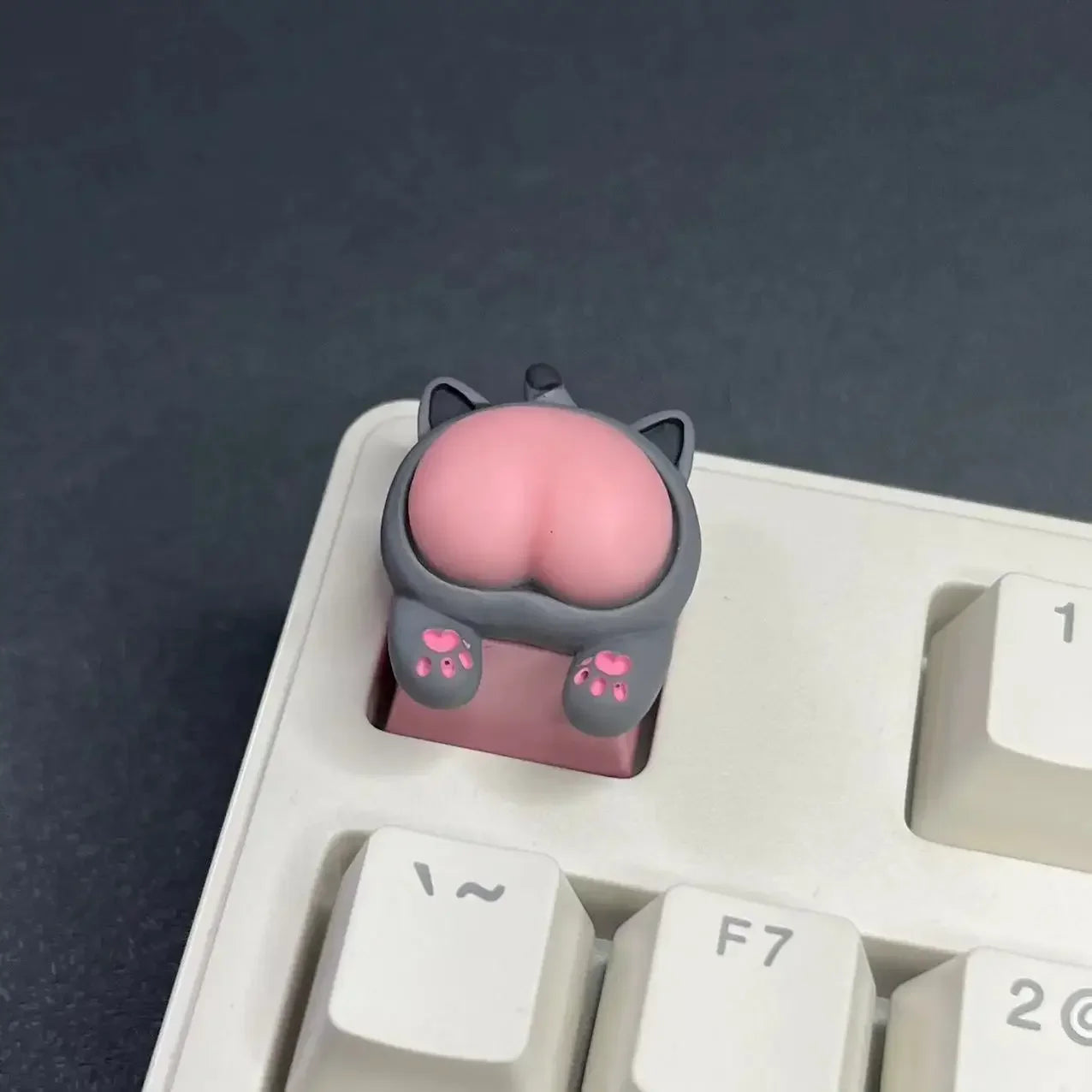 Mifuny Cute Cat/Corgi Butt Keycaps Bear/Rabbit 3D Resin DIY Custom Cartoon Artisan Key Caps for Mechanical Keyboards Gaming Gift
