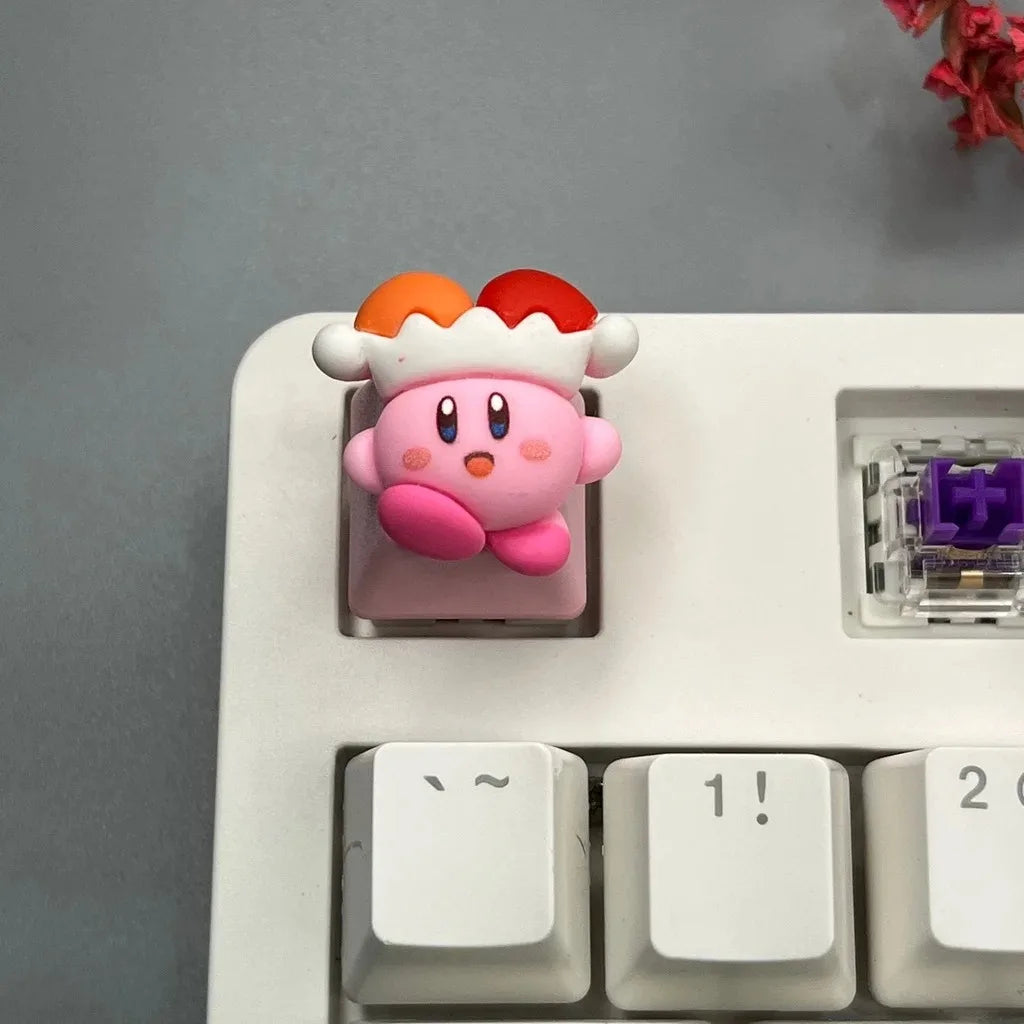 Pokemon Anime Cute Kirby Keycaps Mechanical Keyboard Accessories R4 ESC Cross Axis Cartoon Anime Keys Pink Girl 3D Lovely Keycap