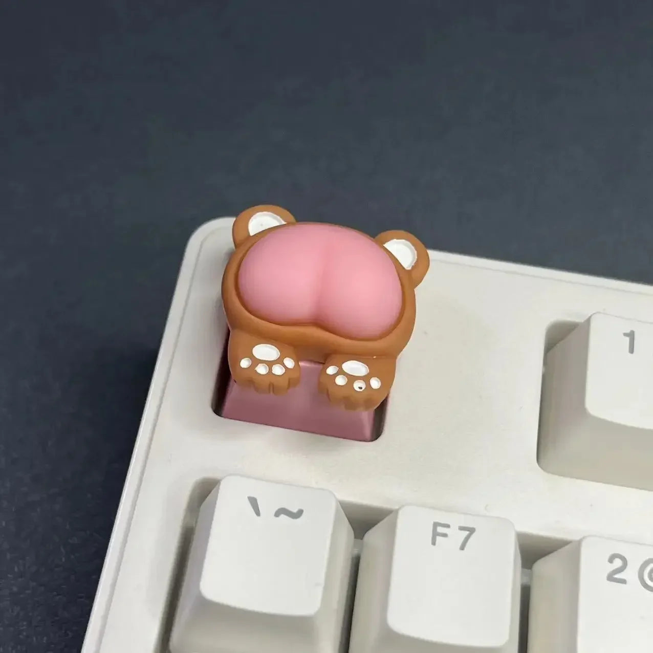 Mifuny Cute Cat/Corgi Butt Keycaps Bear/Rabbit 3D Resin DIY Custom Cartoon Artisan Key Caps for Mechanical Keyboards Gaming Gift