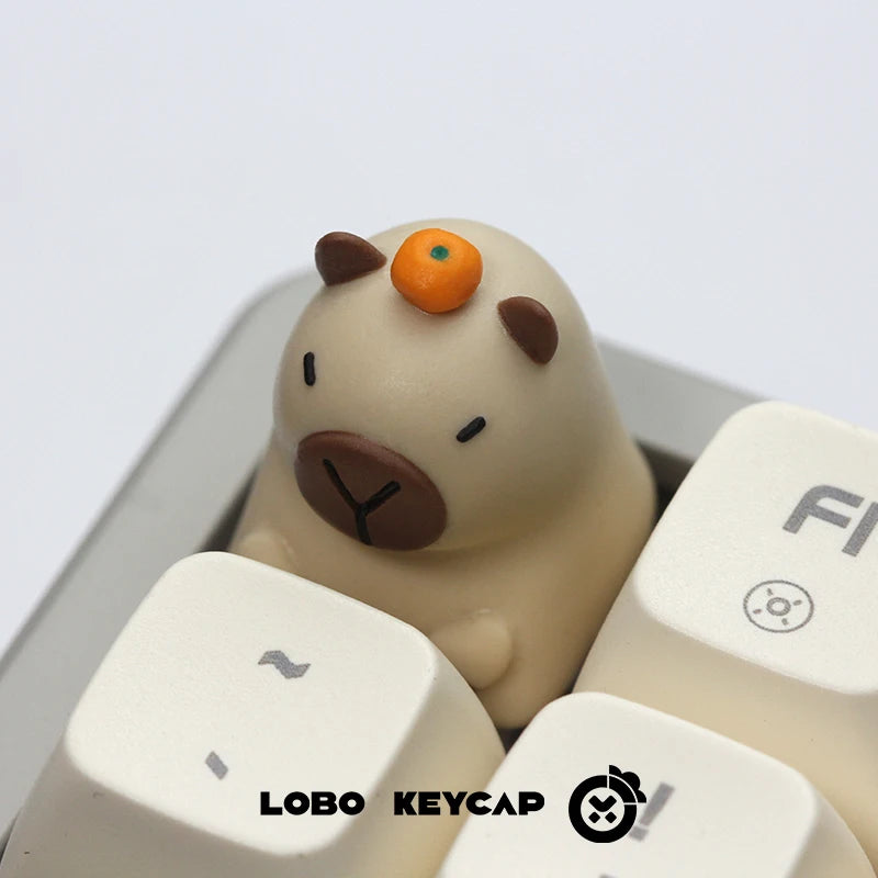 Lobo Capybara Keycaps Resin Creative Keycaps for Mechanical Keyboard Cute Cartoon Keyboard Decoration Customized Gifts